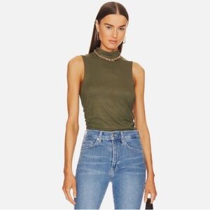 Veronica Beard Mobler Tank Top in Stone Army